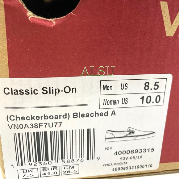 VANS Classic Slip On Checkerboard Bleached Women’s - Picture 8 of 8